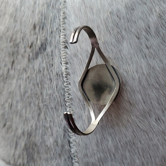 Silver and Turquoise Bear Paw Cuff Bracelet Adjustable Native Tribal Indigenous - Picture 6 of 9